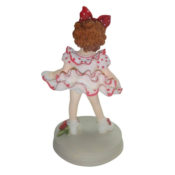 Enesco 2001 All About Dance Figurine Polka Dot Dress Girl With Bow Hand-Painted - Picture 4 of 6